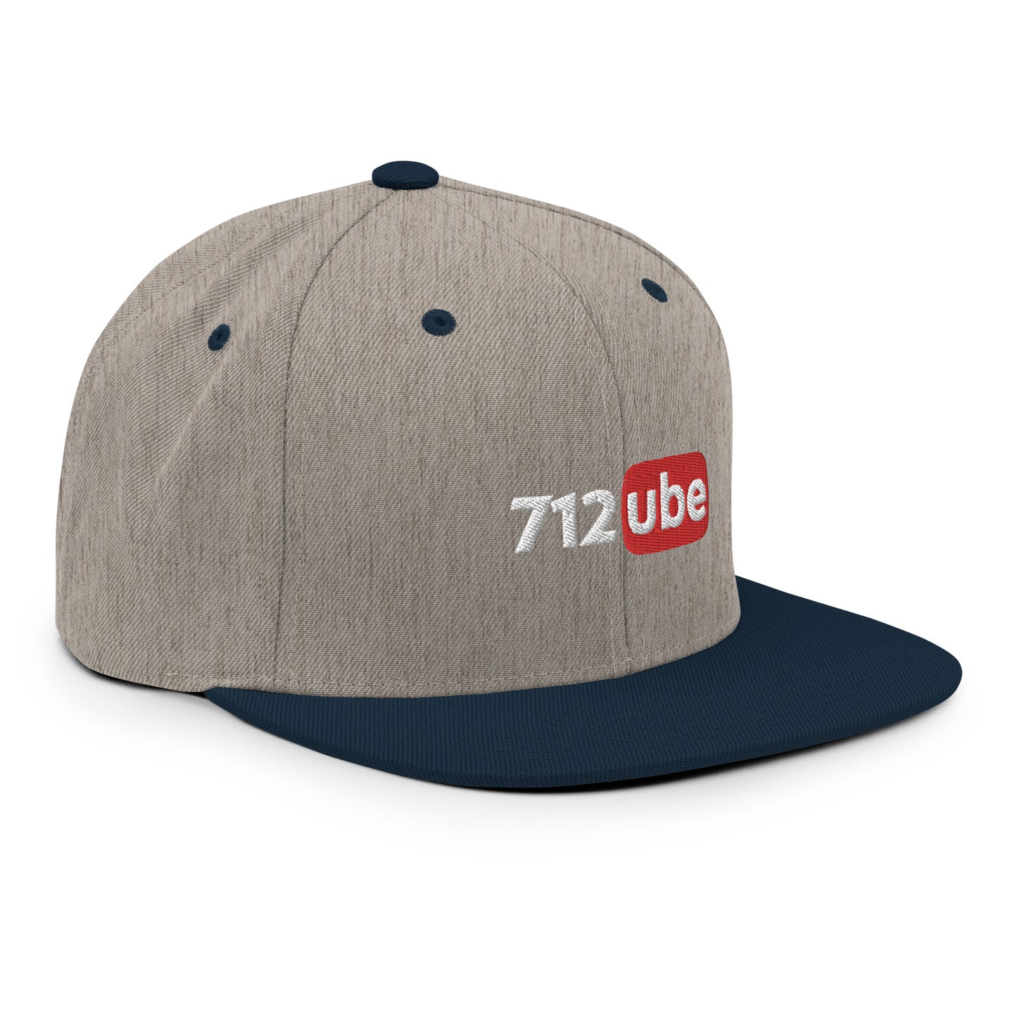 712ube Embroidered Snapback Hat (White Lettering)