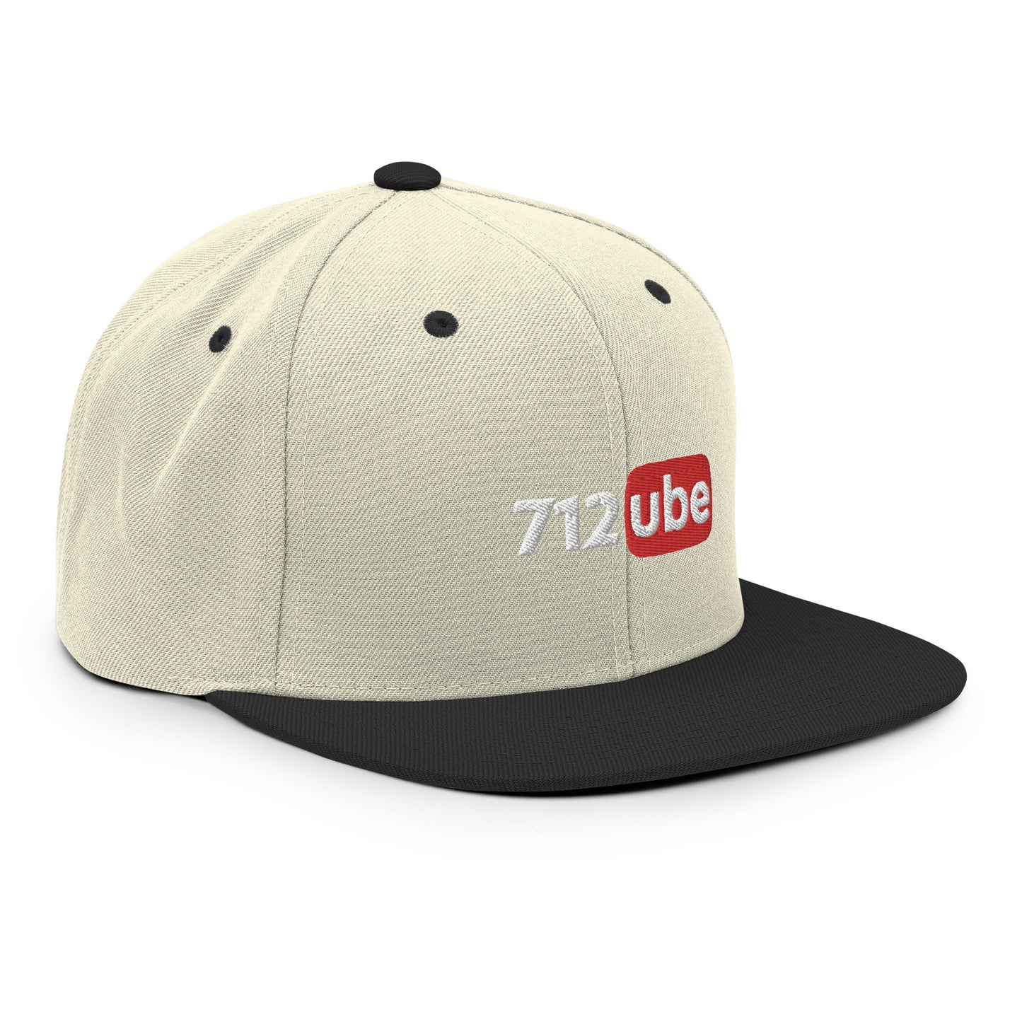 712ube Embroidered Snapback Hat (White Lettering)