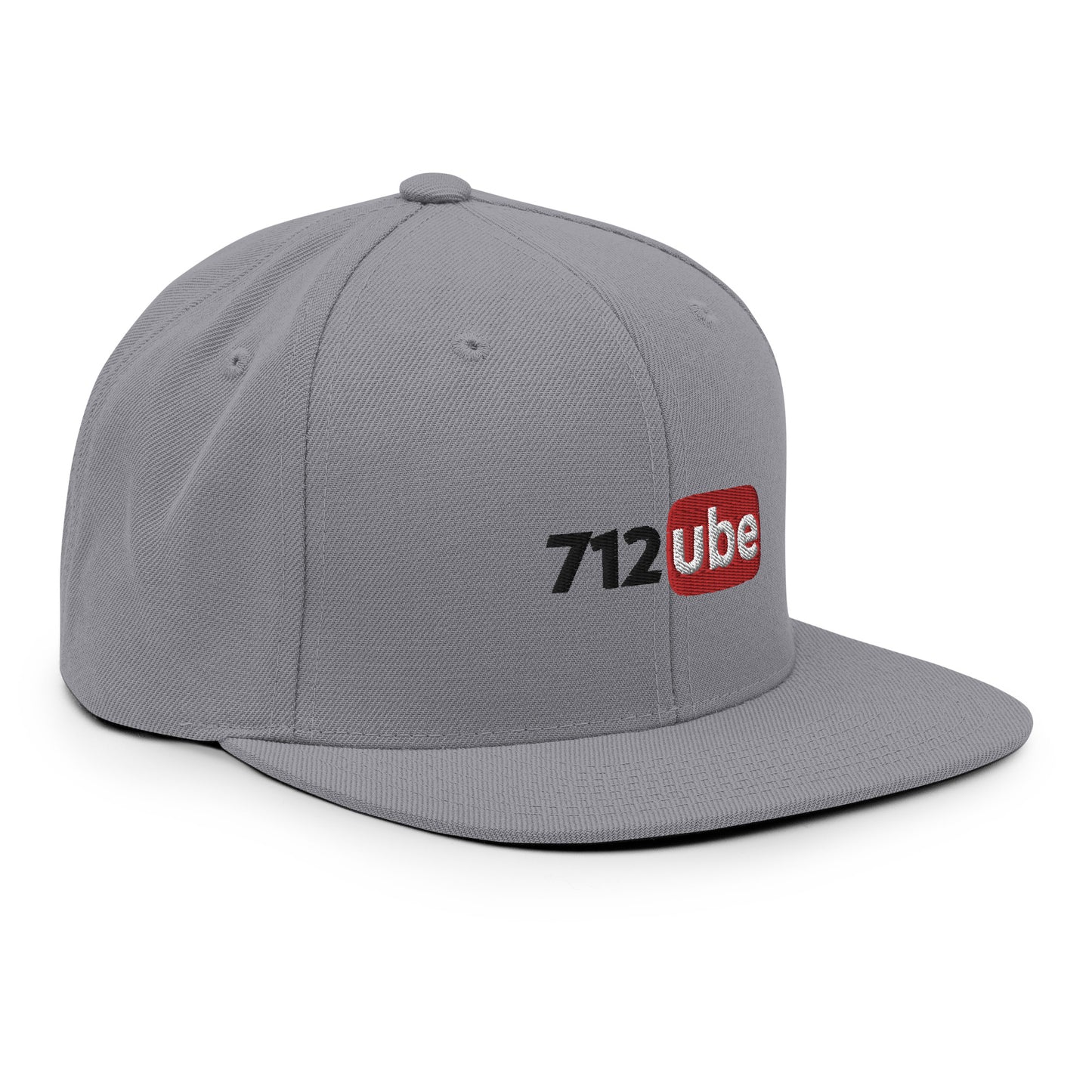 712ube Embroidered Snapback Hat (Black Lettering)