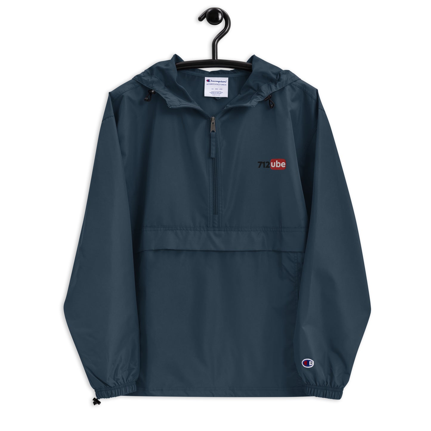 712ube x Champion Packable Embroidered Jacket (Black Lettering)