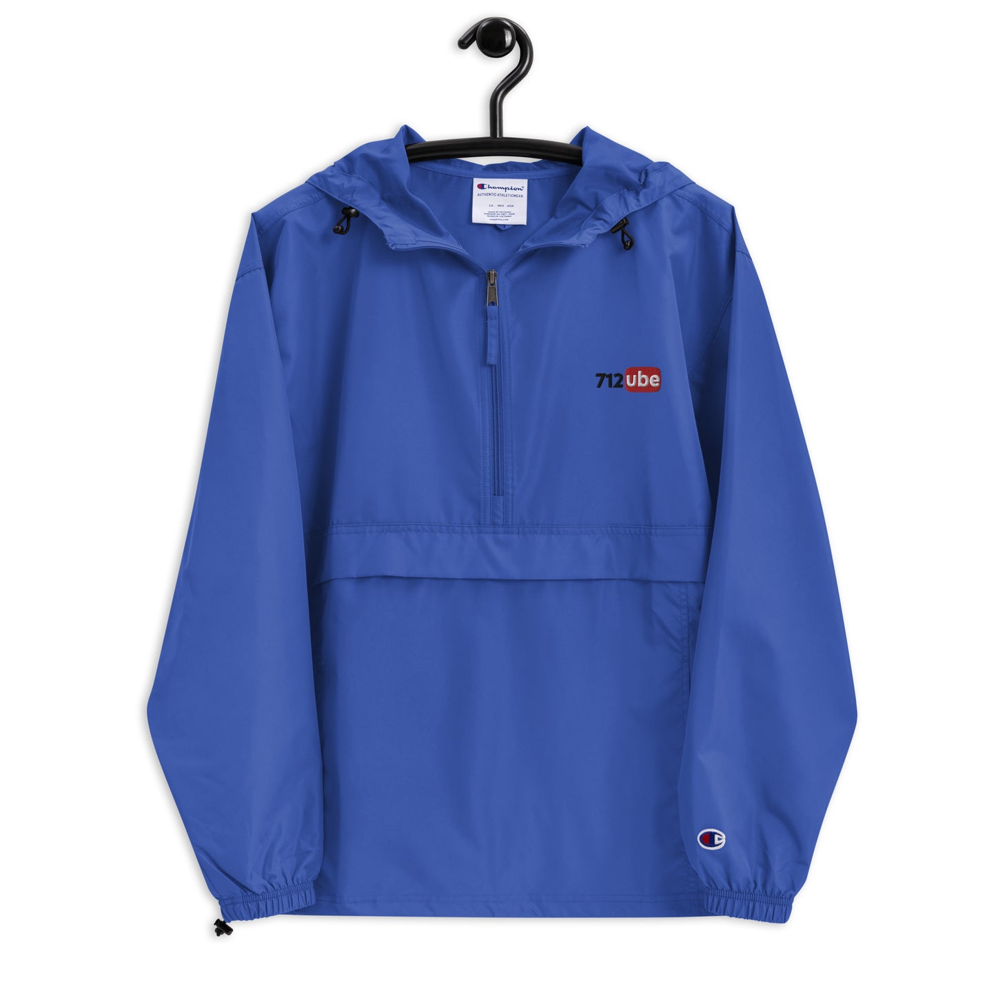 712ube x Champion Packable Embroidered Jacket (Black Lettering)