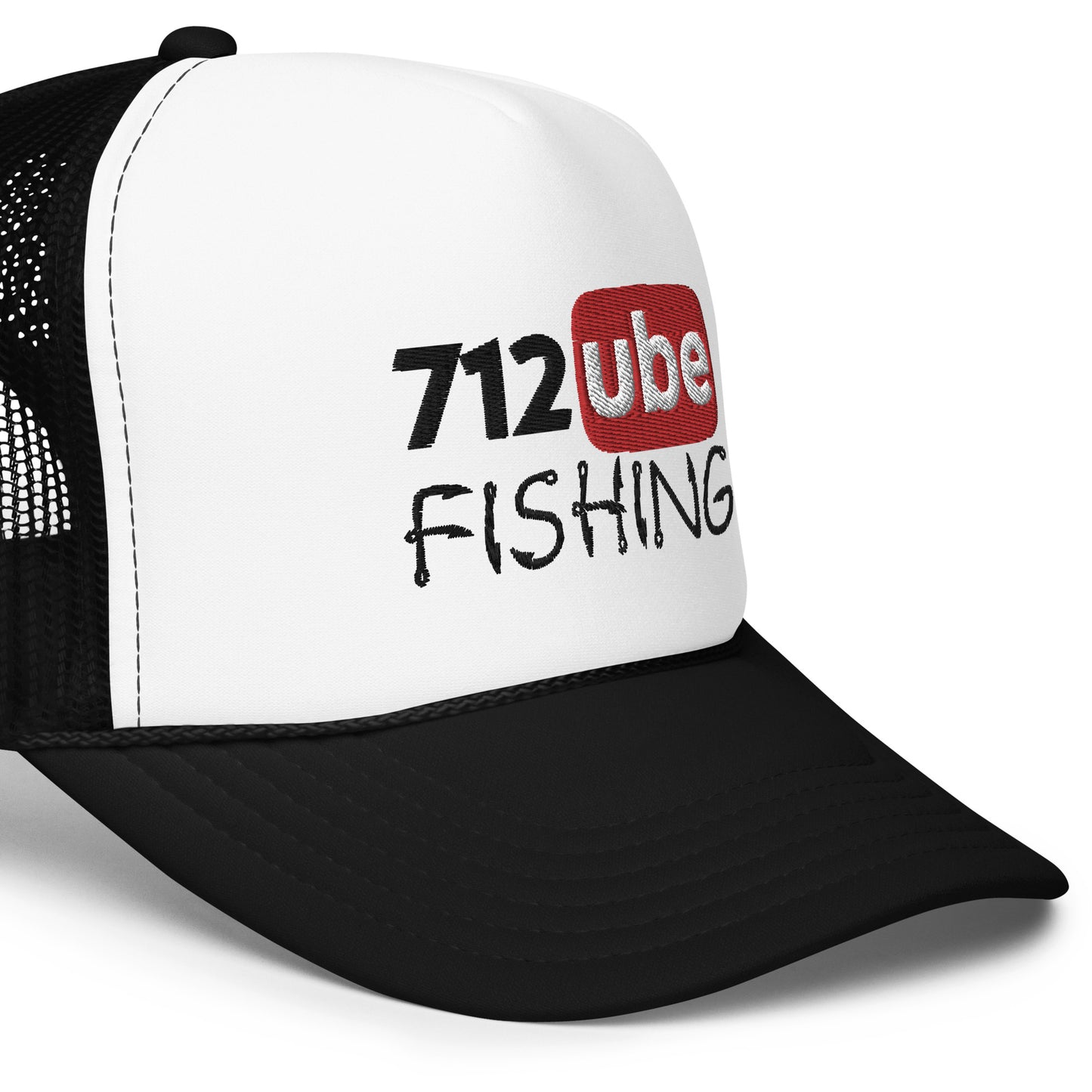 712ube Fishing Foam Trucker Hat (Black Logo)