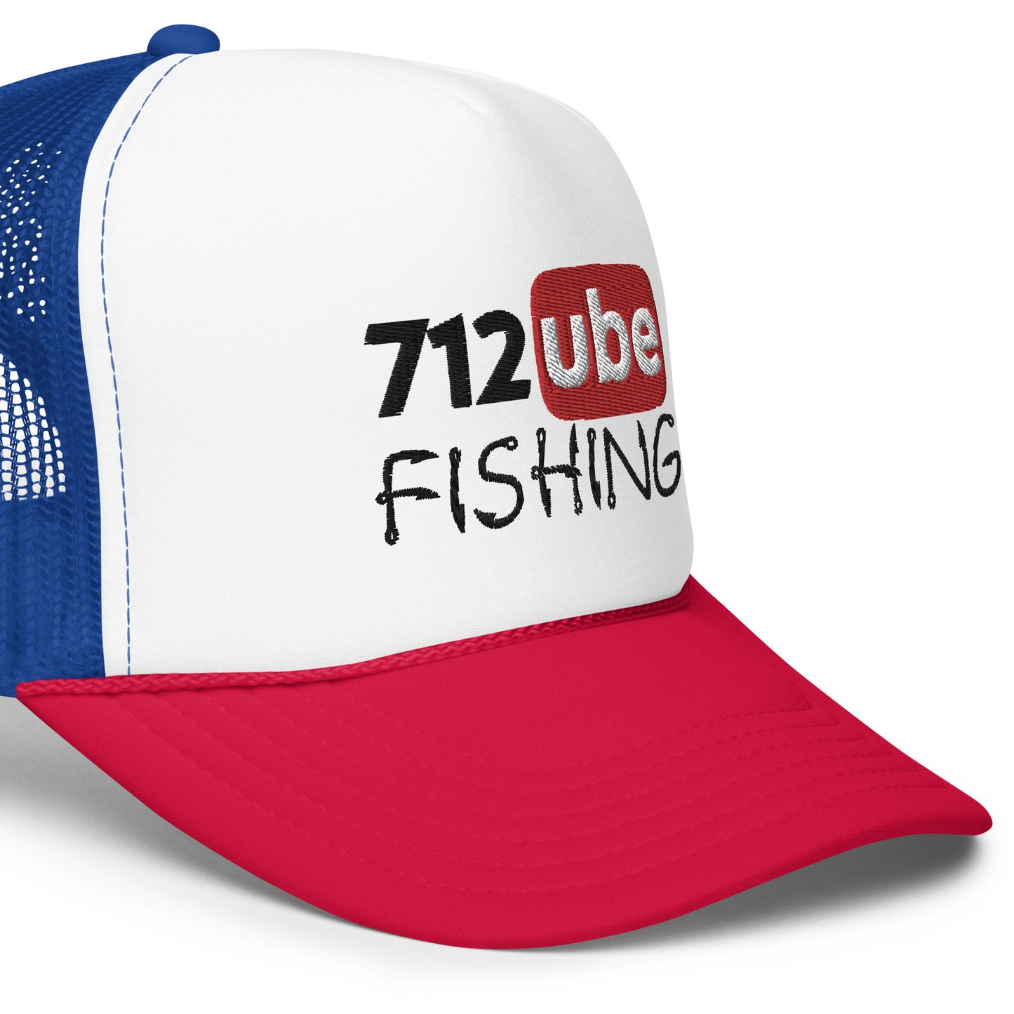 712ube Fishing Foam Trucker Hat (Black Logo)