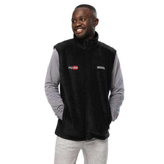 712ube x Columbia Men's Embroidered Fleece Vest (White Logo)