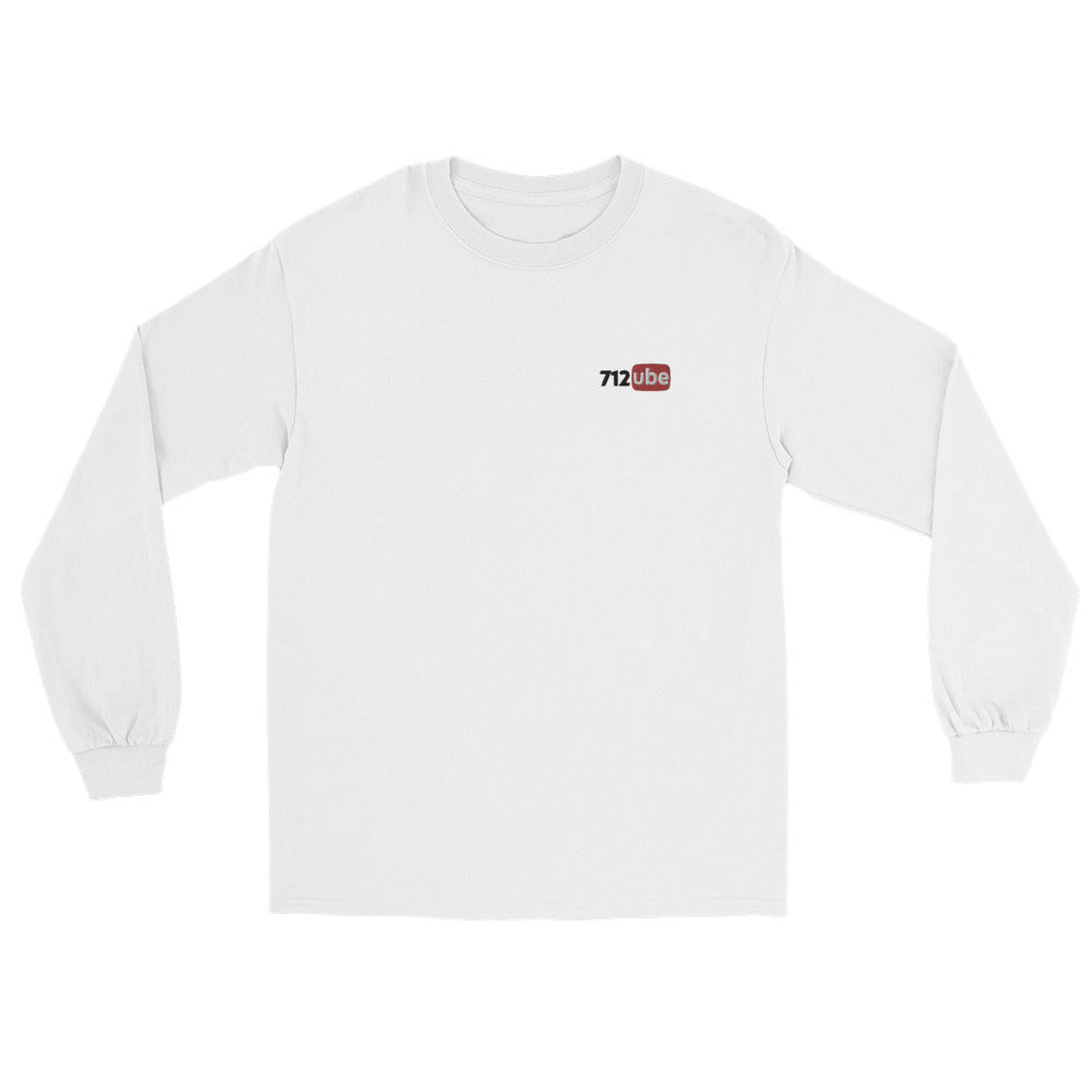 712ube Embroidered Men’s Long Sleeve Shirt (Black Lettering)