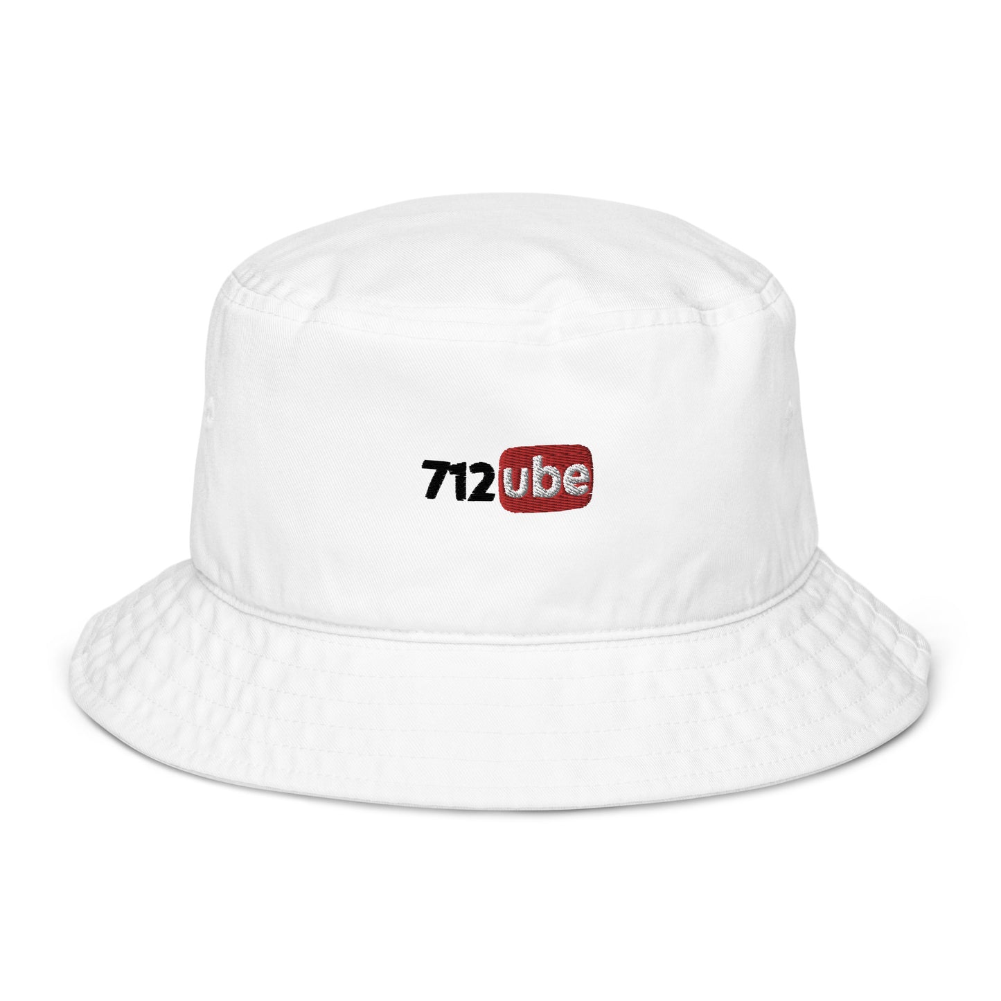 712ube Embroidered Bucket Hat (Black Lettering)