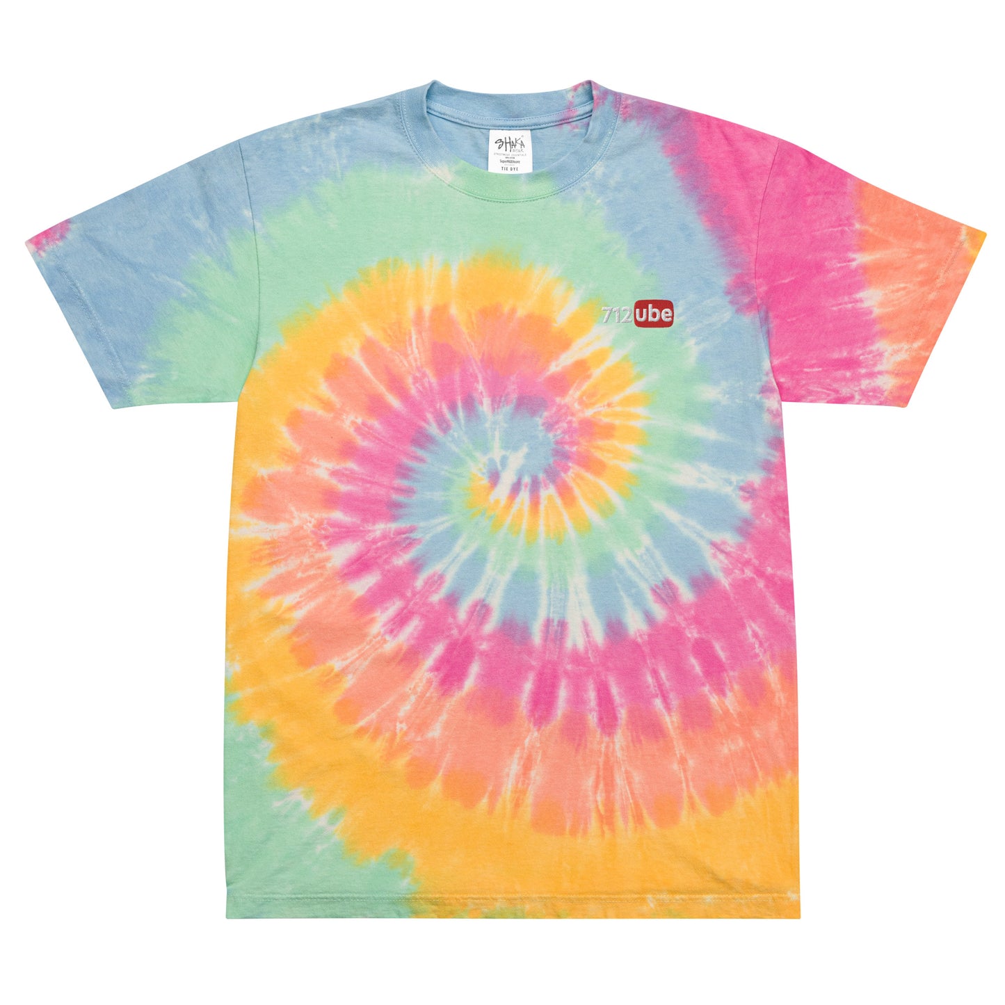 712ube Embroidered Oversized Tie-Dye T-Shirt