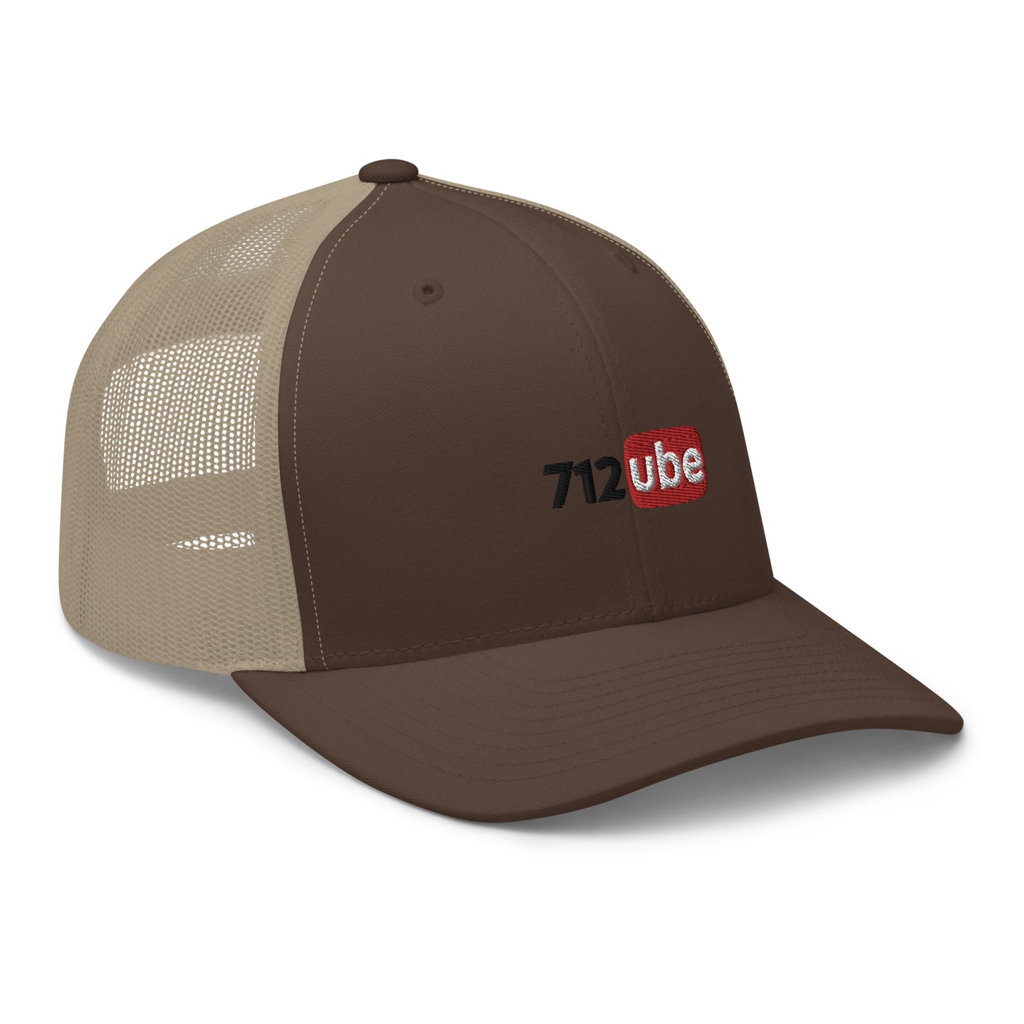 712ube Embroidered Trucker Cap (Black Lettering)