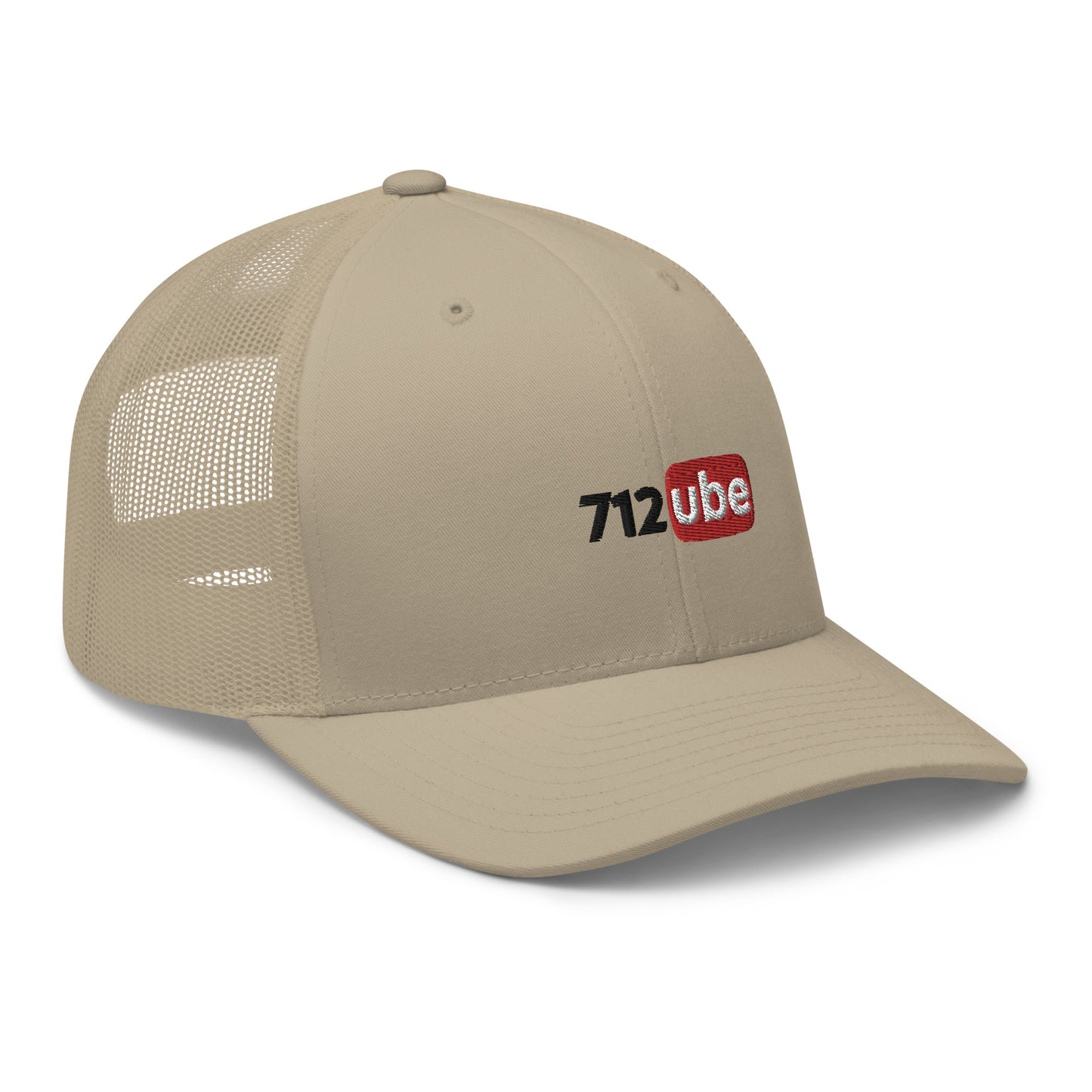 712ube Embroidered Trucker Cap (Black Lettering)