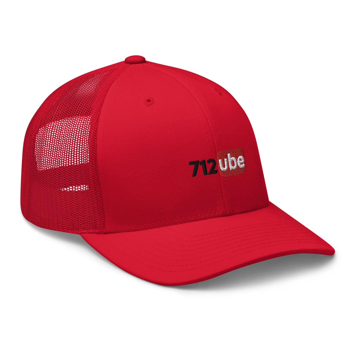 712ube Embroidered Trucker Cap (Black Lettering)