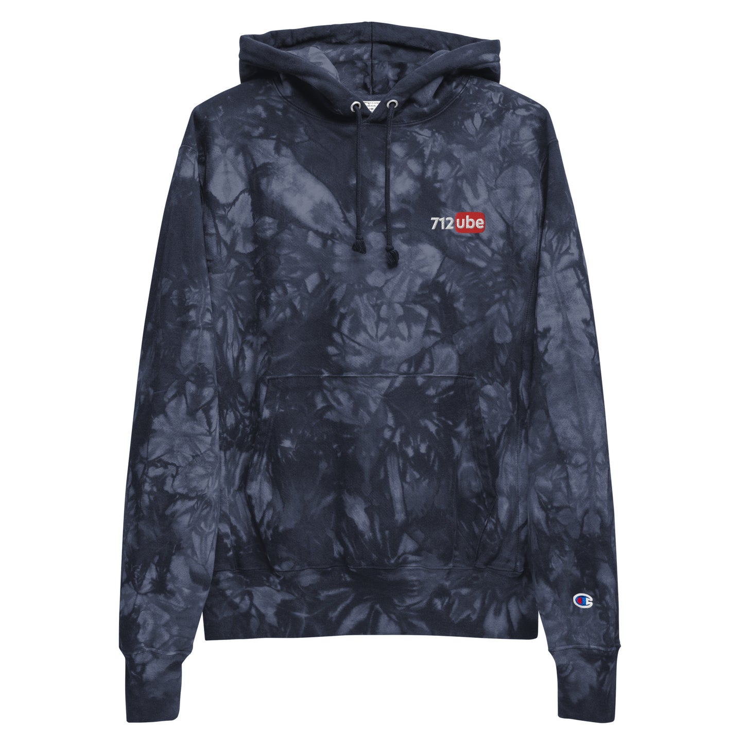 712ube x Champion Embroidered Tie-Dye Hoodie