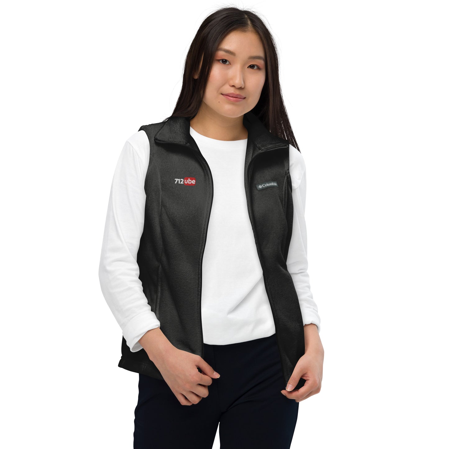 712ube x Columbia Women's Embroidered Fleece Vest (White Logo)